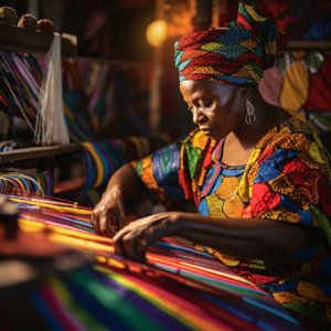 Tissu africain aux motifs colorés