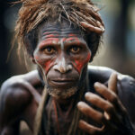 Homme de la Tribu Dani en Papouasie-Nouvelle-Guinée
