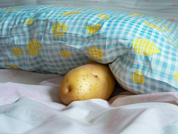 Une pomme de terre sous un oreiller