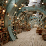 Librairie pleine de livres de SF